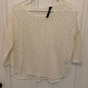 Ark and Company Cream lace long sleeve medium